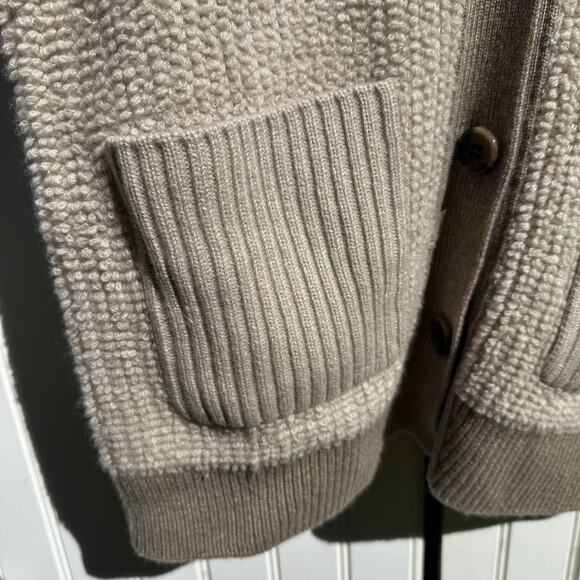 Lisa Yang Sonia Cardigan Sweater Sand Mole Bouclé Knit Cashmere Sz 1 S / M $890 - Picture 12 of 16